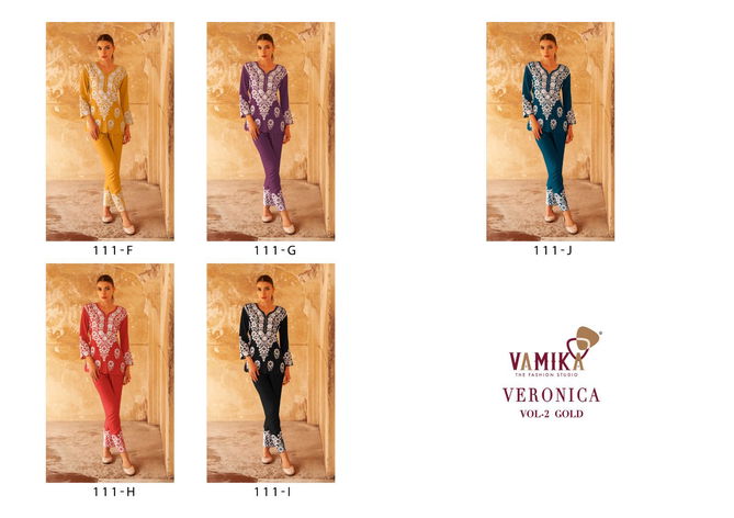 Veronica Vol 2 Gold By Vamika 111F To 111J Surat Cord Set Wholesale Market
